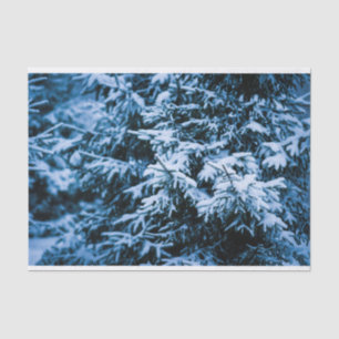 Papel De Seda Árbol de navidad de invierno de nevada