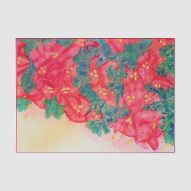 Papel De Seda Árbol de navidad de la acuarela con los (Anverso)