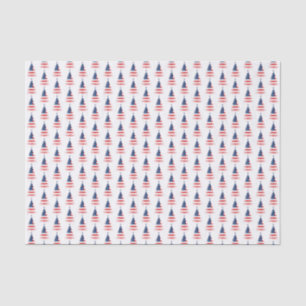 Papel De Seda Árbol de navidad de la bandera americana en blanco