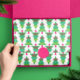 Papel De Seda Árbol de navidad de la HO tipográfico neón colorid