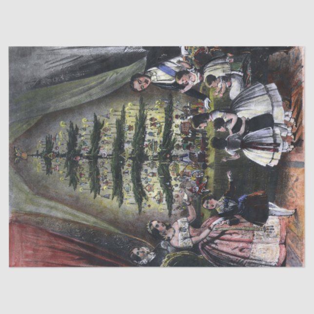 Papel De Seda Árbol de Navidad de la Reina Victoria (Anverso)