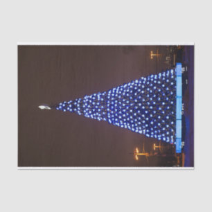 Papel De Seda Árbol de Navidad de luces azules