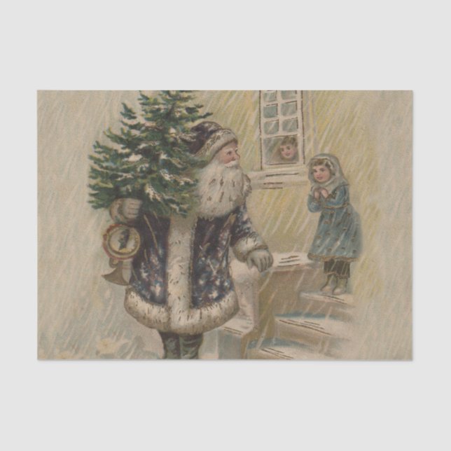 Papel De Seda Árbol de navidad de nieve de Santa Rosa (Anverso)