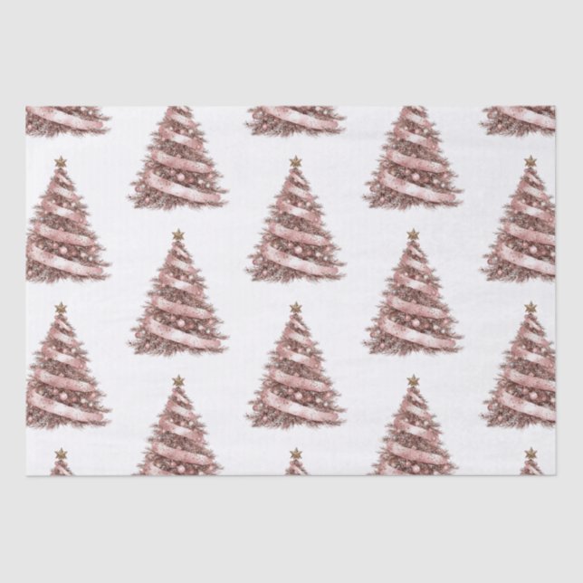 Papel De Seda Árbol de Navidad de oro Rosa (Anverso)