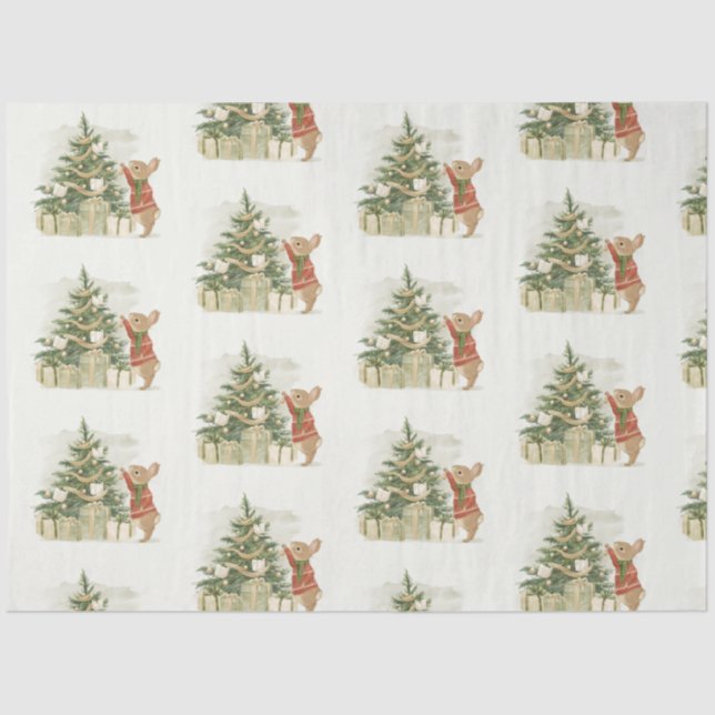 Papel De Seda Árbol de Navidad de Peter Rabbit (Anverso)
