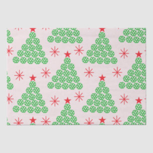 Papel De Seda Árbol de Navidad de Pickleball con patrón de estre