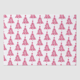 Papel De Seda Árbol de Navidad de vacaciones rosa