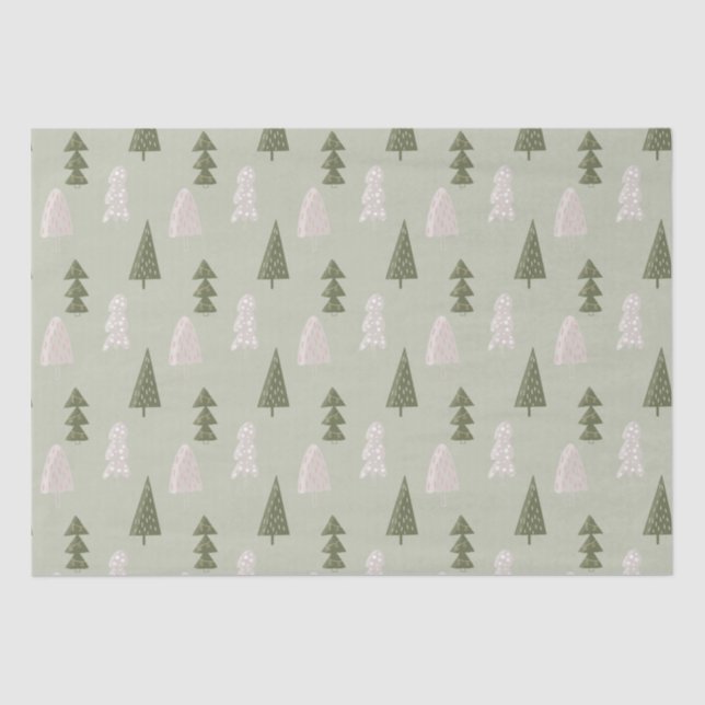 Papel De Seda Árbol de Navidad de Woodland (Anverso)