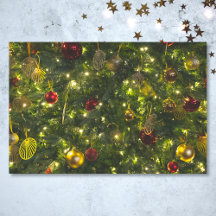 Árbol de Navidad Decorado Vintage Oro Verde Rojo