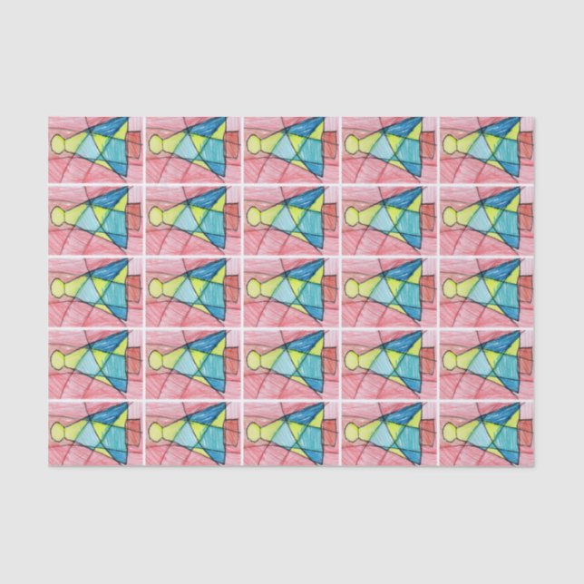 Papel De Seda Árbol de navidad del vitral (Anverso)