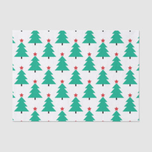 Papel De Seda Árbol de Navidad grande con estrella roja