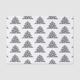 Papel De Seda Árbol de Navidad gris blanco simple Patten Holiday