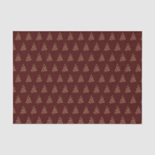 Papel De Seda Árbol de Navidad metálico de oro tradicional rojo