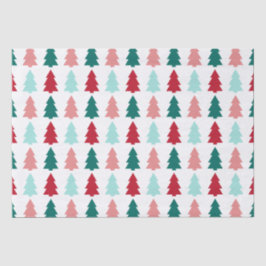Papel De Seda Árbol de Navidad moderno, Verde azulado, Aqua, Roj