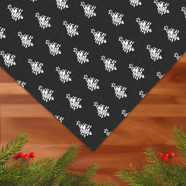 Papel De Seda Árbol de Navidad Negro Blanco Moderno Vacaciones M