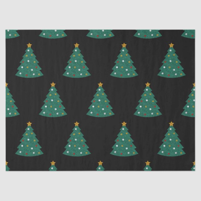 Papel De Seda Árbol de Navidad purpurina (Anverso)