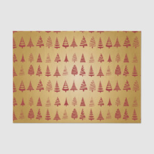 Papel De Seda Árbol de Navidad rojo moderno en oro