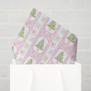 Papel De Seda Árbol de Navidad Rosa Mahjong