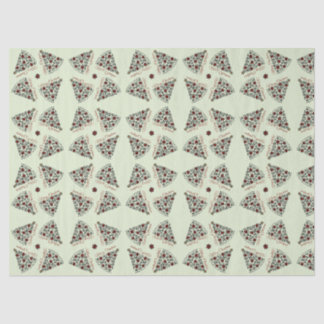 Papel De Seda Árbol de Navidad simple con Poinsettia verde claro