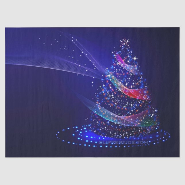 Papel De Seda Árbol de Navidad SlipperyJoe digital rojo translúc (Anverso)