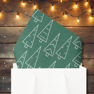 Papel De Seda Árbol de Navidad Verde Moderno