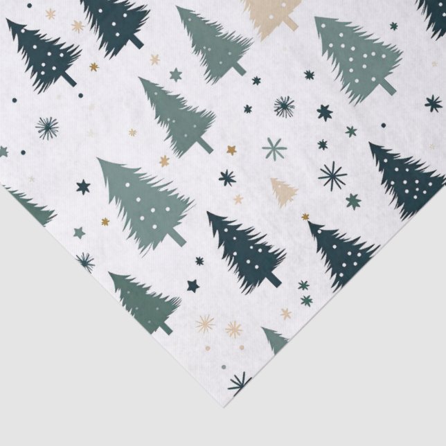 Papel De Seda Árbol de Navidad Verde Simple (Detalle)