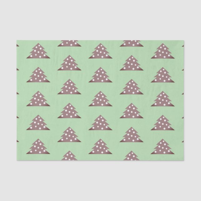 Papel De Seda Árbol de Navidad verde simple Patten Holiday (Anverso)