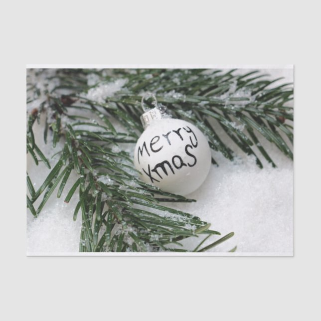 Papel De Seda Árbol De Navidad Y Bola (Anverso)