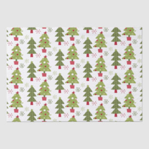 Papel De Seda Árbol de Navidad y copos de nieve