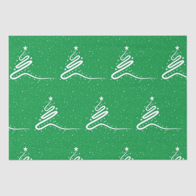 Papel De Seda Árbol de Navidad y Nieve (Anverso)