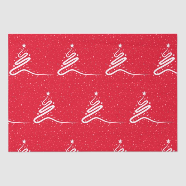 Papel De Seda Árbol de Navidad y Nieve (Anverso)