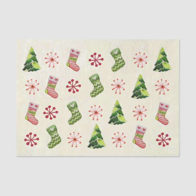 Papel De Seda Árbol de Navidad y Whimsey aleteado (Anverso)