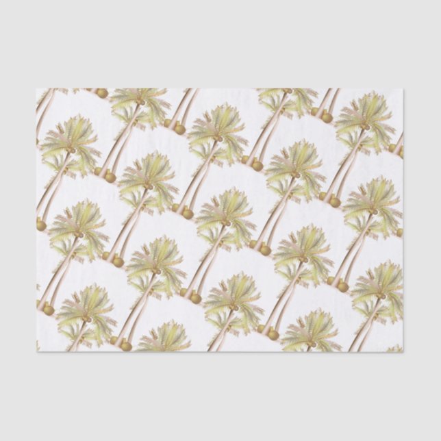 Papel De Seda Árbol de palmas tropicales de coco (Anverso)
