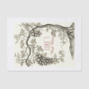 Papel De Seda Árbol de vino rojo grapevino personalizado