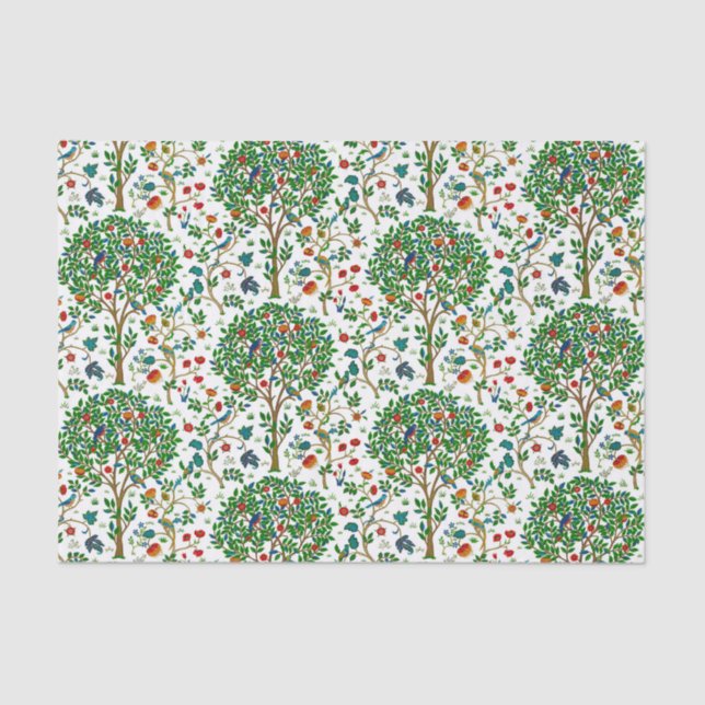 Papel De Seda Árbol de William Morris del modelo de la vida, (Anverso)