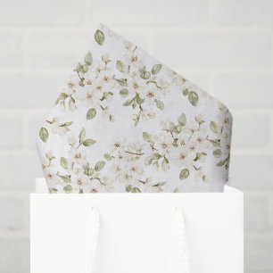 Papel De Seda Árbol Florido Crema Bonito Boda
