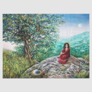 Papel De Seda ÁRBOL MAGIC / Amanecer en la Madera Verde y Dama e