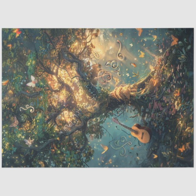 Papel De Seda Árbol musical mágico y caprichoso (Anverso)