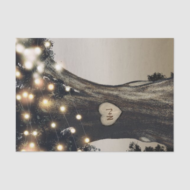 Papel De Seda Árbol rústico de campo y luces granero moderno bod (Anverso)