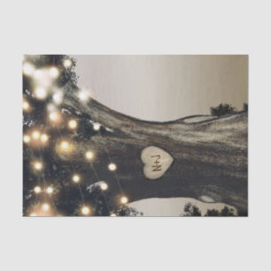 Papel De Seda Árbol rústico y Boda moderno de graneros