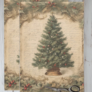 Papel De Seda Árbol vintage de Navidad