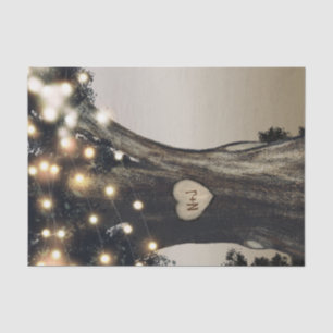 Papel De Seda Árbol y Luces Rústicos de Campo Boda Moderna de Gr