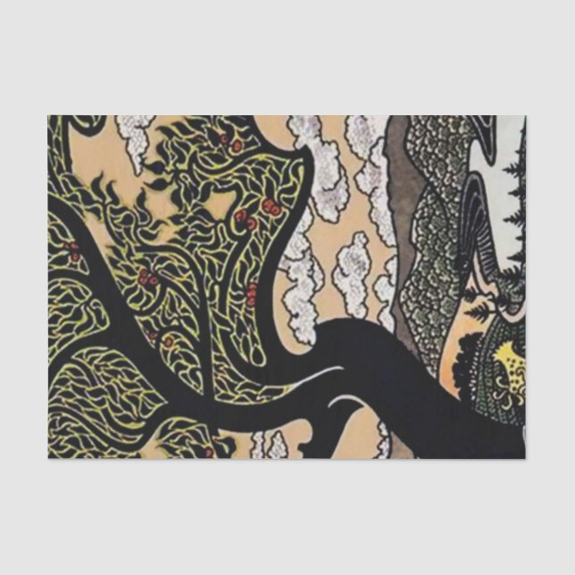Papel De Seda “Árbol y Valle de la Tierra” de Gisbert Combaz (Anverso)