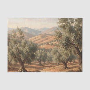 Papel De Seda Arboleda de olivos Colinas onduladas Campo toscano