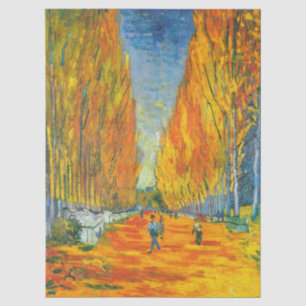 Papel De Seda Árboles álamos de otoño amarillo dorado Van Gogh v