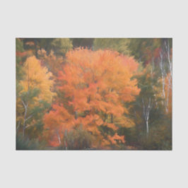 Papel De Seda Árboles Caída Bosque Forestal Naranja Amarillo Her