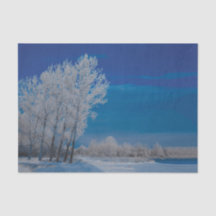 Árboles de bosque de invierno nieve cielo azul nat