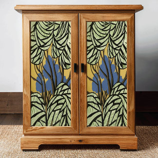 Papel De Seda Árboles de estilo primitivo y hojas desmoronamient
