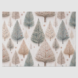 Papel De Seda Árboles de Invierno - Bosque Rústico de Vacaciones