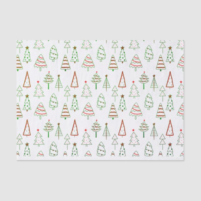 Papel De Seda Árboles de Navidad (Anverso)